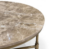 Maeve Marble Coffee Table with Metal - Beige Marble