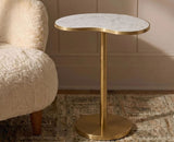 Clara Metal Side Table with Marble