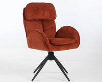 Elara Swivel Fabric Dining Chair - Terracotta