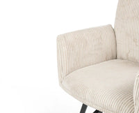 Ripple Ridge Radiance Dining Chair – Modern Upholstered Dining Chair for Home & Café Beige White
