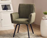 Ripple Ridge Radiance Dining Chair – Modern Upholstered Dining Chair for Home & Café Sage green