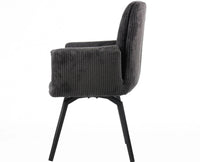 Ripple Ridge Radiance Dining Chair – Modern Upholstered Dining Chair for Home & Café Grey