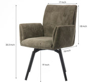Ripple Ridge Radiance Dining Chair – Modern Upholstered Dining Chair for Home & Café Sage green