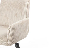Ripple Ridge Radiance Dining Chair – Modern Upholstered Dining Chair for Home & Café Beige White