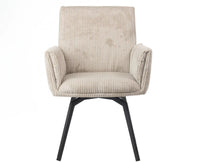 Ripple Ridge Radiance Dining Chair – Modern Upholstered Dining Chair for Home & Café Beige White