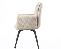 Ripple Ridge Radiance Dining Chair – Modern Upholstered Dining Chair for Home & Café Beige White