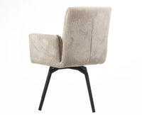 Ripple Ridge Radiance Dining Chair – Modern Upholstered Dining Chair for Home & Café Beige White