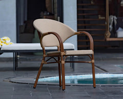 Riviera Curved Outdoor Chair - Outdoor chair - Furniselan - Dark-Walnut