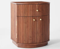 Rome Wooden Bedside Table Two and One Drawer Furniselan-Brown-Finish 