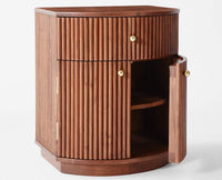 Rome Wooden Bedside Table Two and One Drawer Furniselan-Brown-Finish 