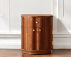 Rome Wooden Bedside Table Two and One Drawer Furniselan-Brown-Finish 