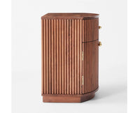 Rome Wooden Bedside Table Two and One Drawer Furniselan-Brown-Finish 