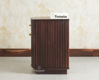 Rome Wooden Bedside Table Two and One Drawer Furniselan Grey Finish