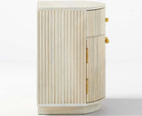 Rome Wooden Fluted Bedside Table Two and One Drawer Furniselan Frosty White