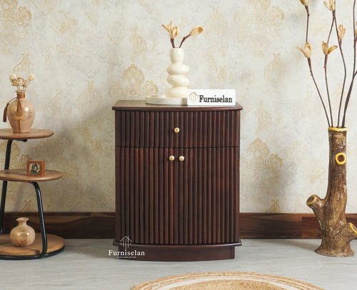 Rome Wooden Bedside Table Two and One Drawer Furniselan Grey Finish