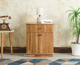 Rome Wooden Bedside Table Two and One Drawer Furniselan Natural Finish