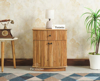 Rome Wooden Bedside Table Two and One Drawer Furniselan Natural Finish