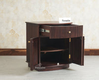 Rome Wooden Bedside Table Two and One Drawer Furniselan Grey Finish