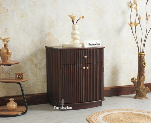 Rome Wooden Bedside Table Two and One Drawer Furniselan Grey Finish