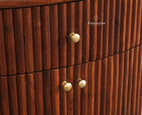 Rome Wooden Bedside Table Two and One Drawer Furniselan Brown Finish