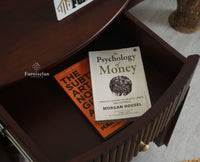 Rome Wooden Bedside Table Two and One Drawer Furniselan Grey Finish