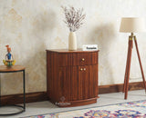 Rome Wooden Bedside Table Two and One Drawer Furniselan Brown Finish
