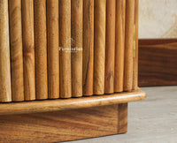 Rome Wooden Bedside Table Two and One Drawer Furniselan Natural Finish