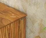Rome Wooden Bedside Table Two and One Drawer Furniselan Natural Finish