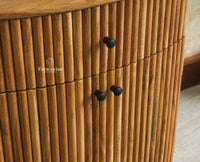 Rome Wooden Bedside Table Two and One Drawer Furniselan Natural Finish