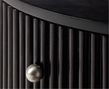 Rome Wooden Fluted Bedside Table Two and One Drawer Furniselan Black Finish