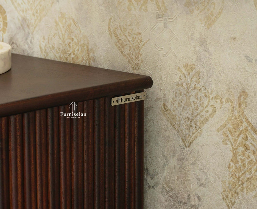 Rome Wooden Bedside Table Two and One Drawer Furniselan Grey Finish
