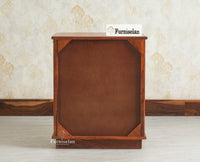 Rome Wooden Bedside Table Two and One Drawer Furniselan Brown Finish