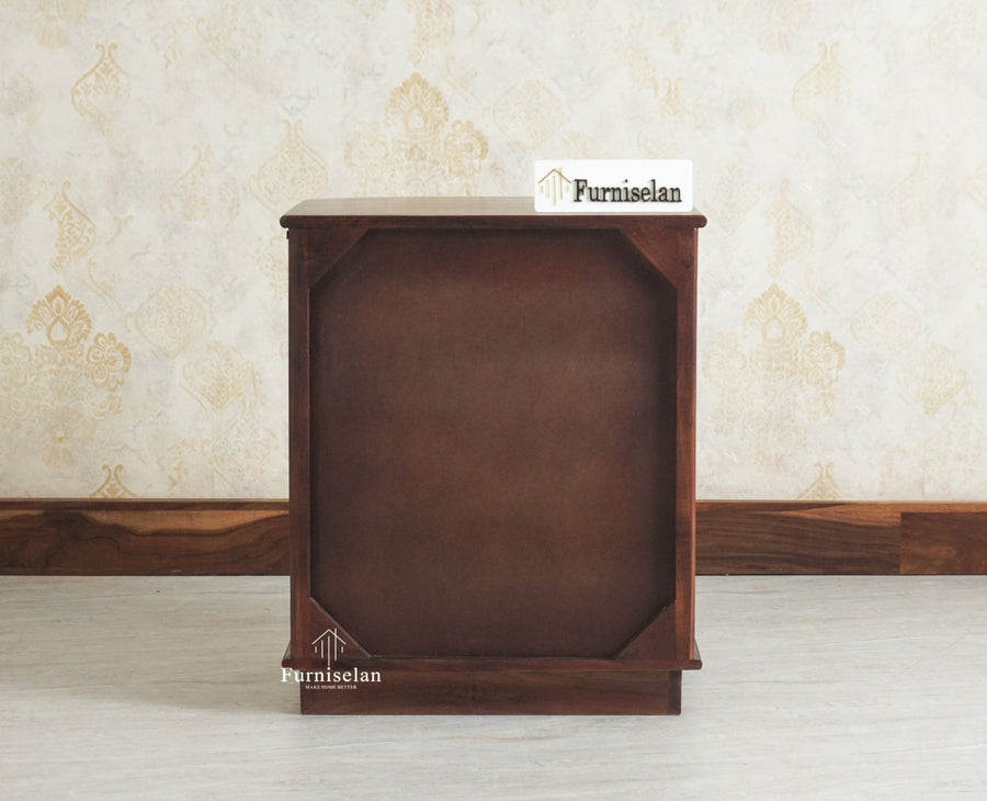Rome Wooden Bedside Table Two and One Drawer Furniselan Grey Finish