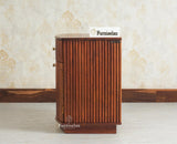 Rome Wooden Bedside Table Two and One Drawer Furniselan Brown Finish