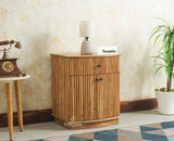Rome Wooden Bedside Table Two and One Drawer Furniselan Natural Finish