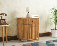 Rome Wooden Bedside Table Two and One Drawer Furniselan Natural Finish