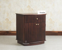 Rome Wooden Bedside Table Two and One Drawer Furniselan Grey Finish