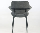 Rowan Fabric Dining Chair with Metal Legs - Grey