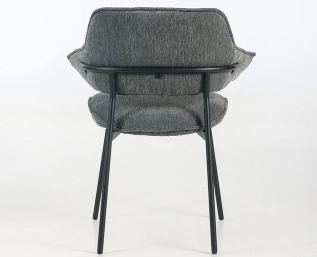 Rowan Fabric Dining Chair with Metal Legs - Grey