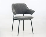 Rowan Fabric Dining Chair with Metal Legs - Grey
