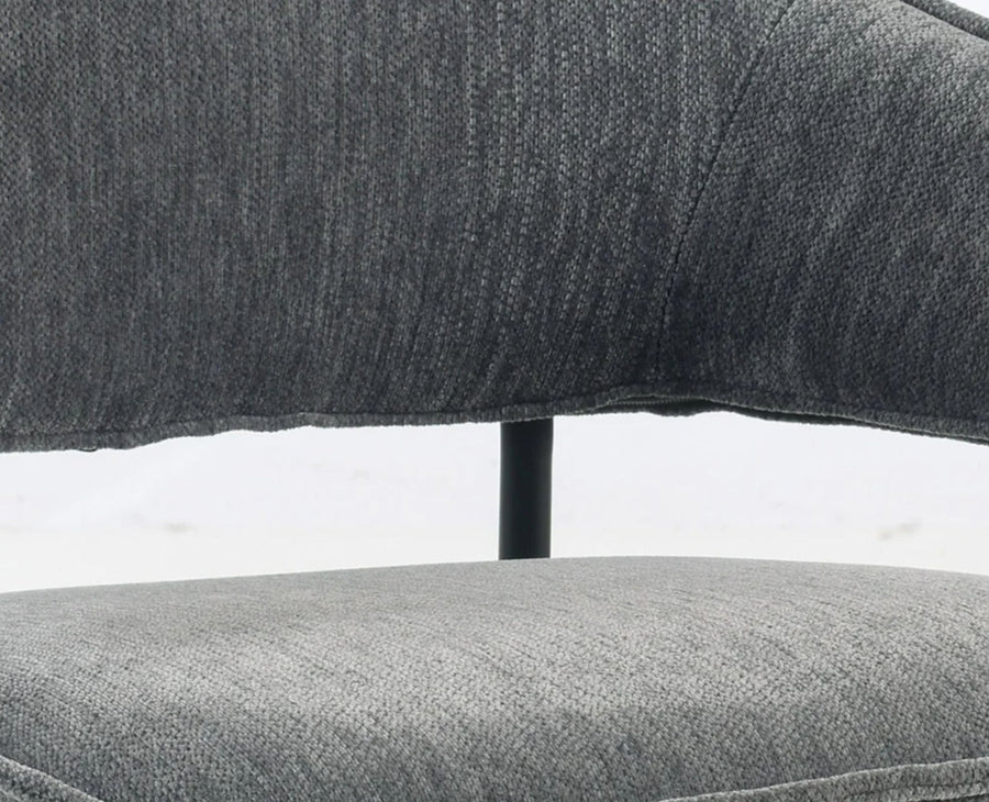 Rowan Fabric Dining Chair with Metal Legs - Grey