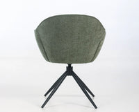Alden Swivel Fabric Dining Chair - Olive Green