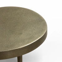 Liora Aluminum Side Table - Antique Brass Finish