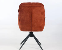 Elara Swivel Fabric Dining Chair - Terracotta