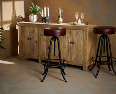 Rustic Revolve Seat - Furniselan - Brown