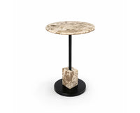 Felix Marble Side Table with Metal - Brown Marble
