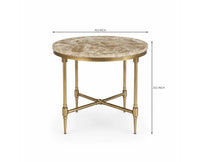 Adrian Marble Side Table with Metal - Beige Marble