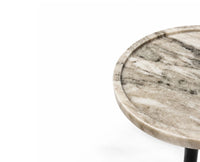 Julian Marble Side Table with Metal - Beige Marble