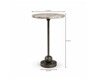 Rhea Aluminum Side Table with Marble - Brown Marble