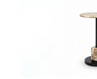 Felix Marble Side Table with Metal - Brown Marble